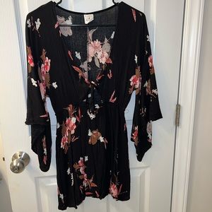 Navy blue floral dress